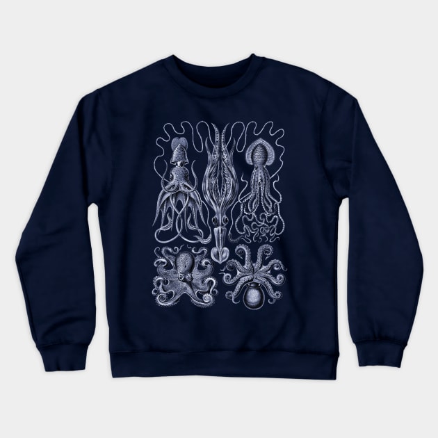 Ernst Haeckel Gamochonia Octopus Violet Crewneck Sweatshirt by Scientistudio